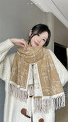 Warm, Thick Scarf  Cashmere-like scarf with two sides